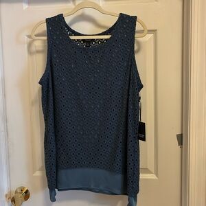 NWT Simply Vera blue sleeveless blouse size L